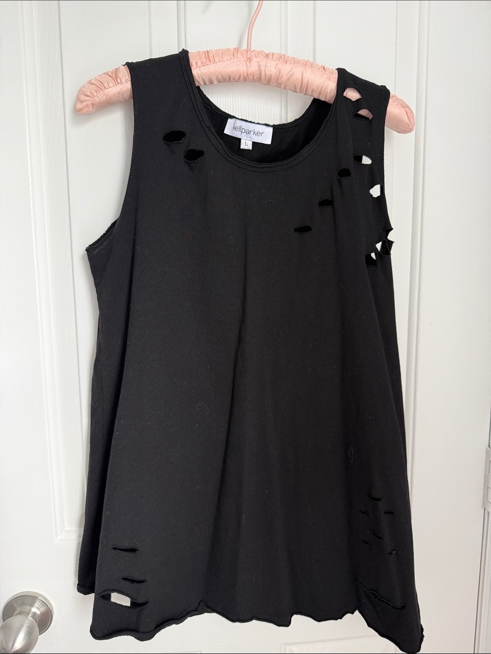 Kell Parker Black Distressed Tank Top